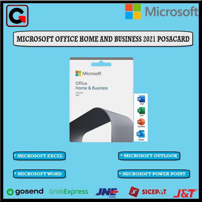 Jual microsoft office home and business 2021 original posa card