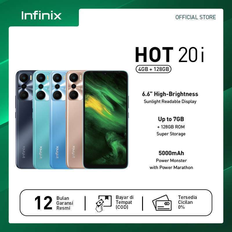 Jual Infinix Hot 20i [4/128 GB/ Official Store] Garansi Resmi - Luna ...