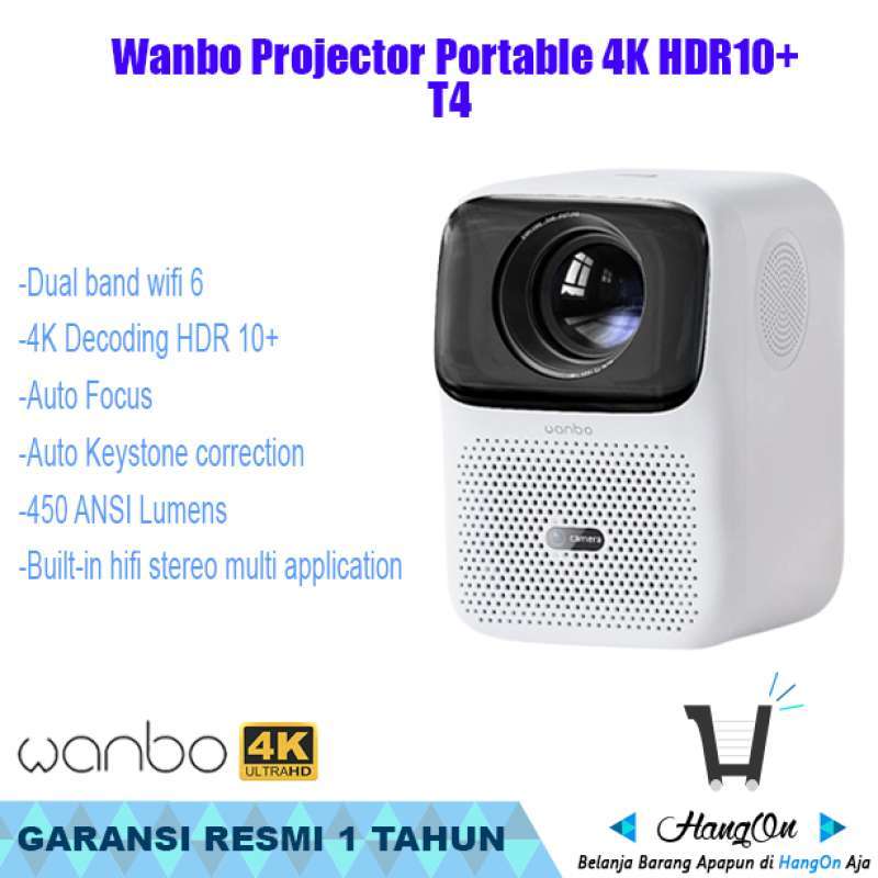 Jual Wanbo T4 Projector 1080p 450 Ansi Lumens Support 4k Proyektor ...