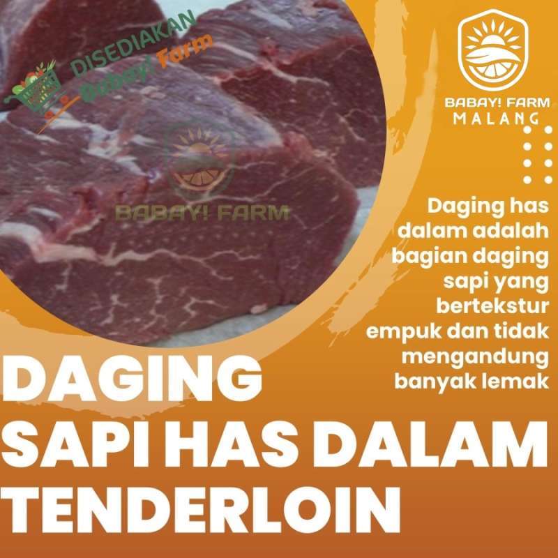 Jual Daging Sapi Has Dalam / Beef Tenderloin 500 Gr / Lulur Dalam 1 Kg ...