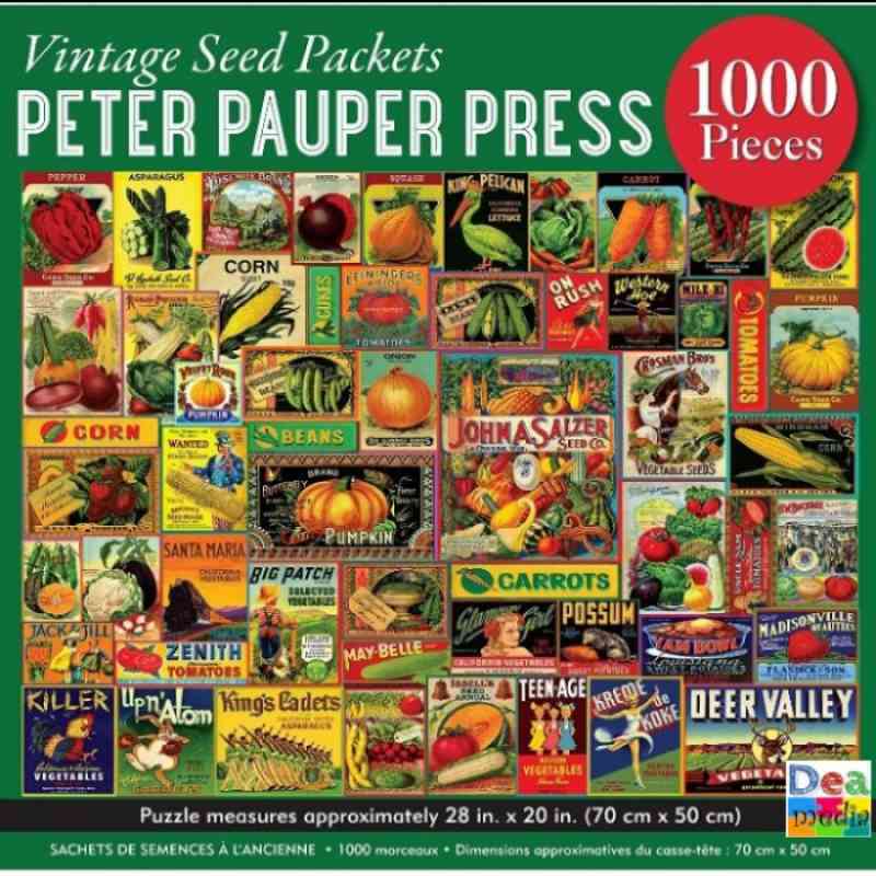 Promo PETER PAUPER PRESS 1000 PIECE PUZZLE VINTAGE SEED PACKETS