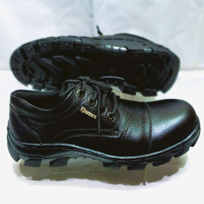 Promo yudiesti-sepatu safety pendek pkai tali kerja kulit asli Diskon