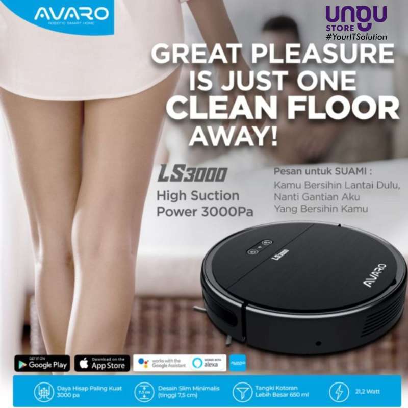 Jual AVARO Vacuum Cleaner LS3000 Robot Vacum Cleaner Pel&Sapu Otomatis