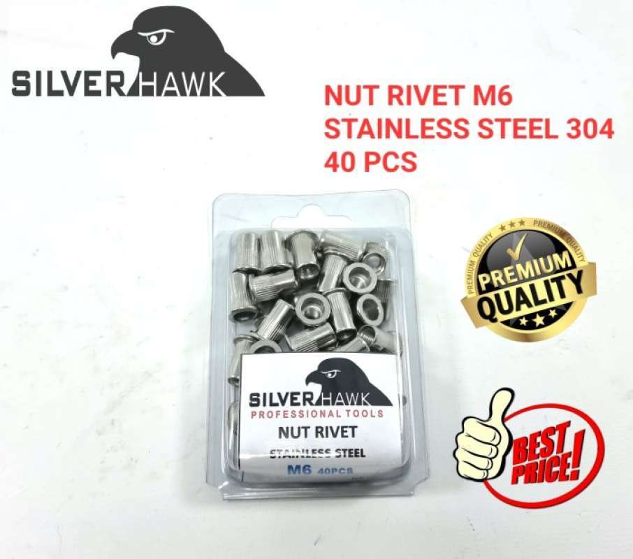 Promo Rivet Nut M6 GALVANIS/STAINLESS STEEL Mur Rivet Tanam Rifnut