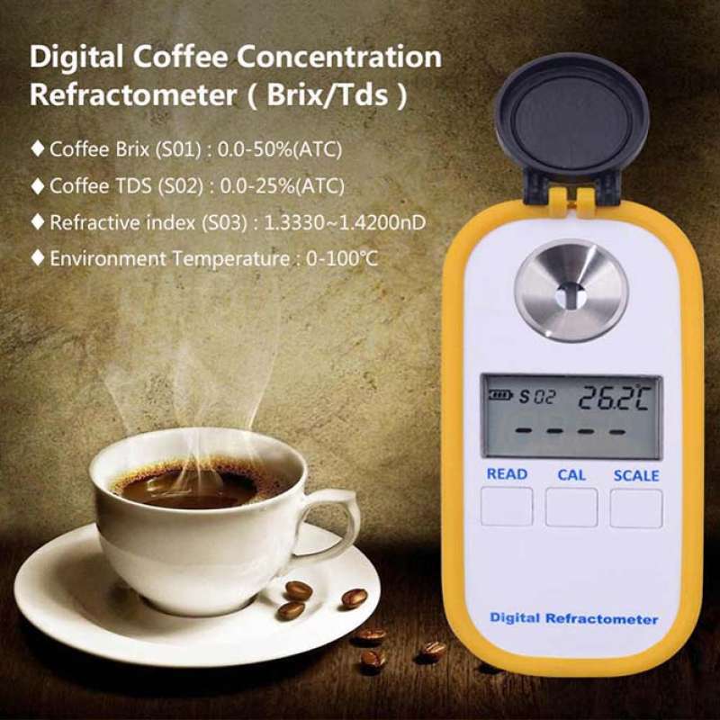 Jual Coffee Refractometer Digital Brix 0-50 TDS 0-25 Refraktometer Kopi ...