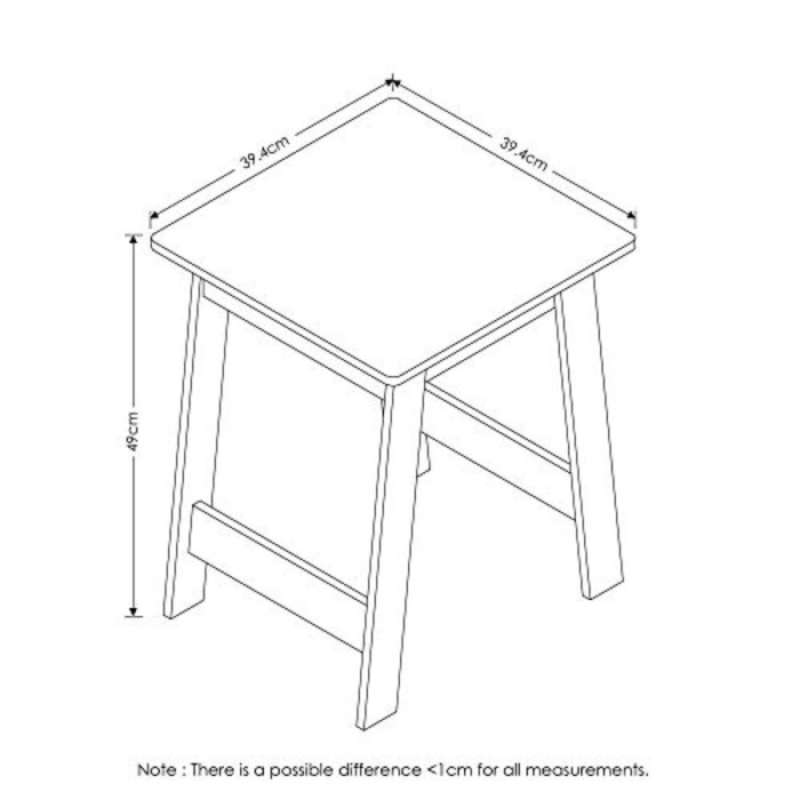 Furinno Rata 15.75 In. French Oak Grey Rectangle Wood End Table With - 5