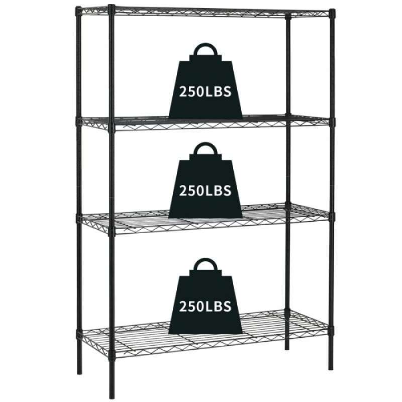 Promo 4Tier Shelf Adjustable, Heavy Duty Storage Shelving Unit Diskon
