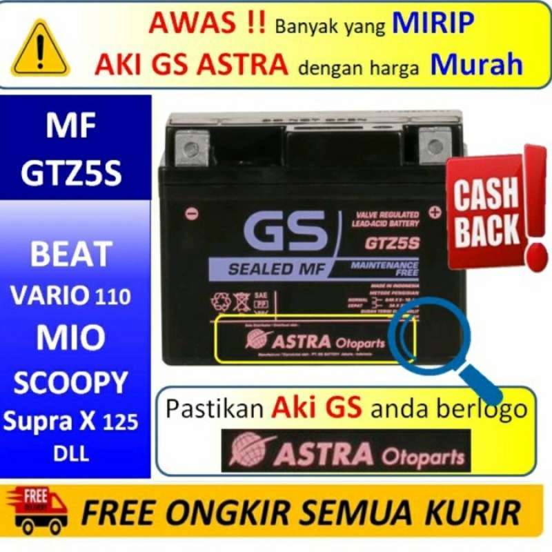 Promo Aki Motor GS ASTRA MF (GSMF-GTZ-5S) Beat,Vario110,Scoopy,Supra