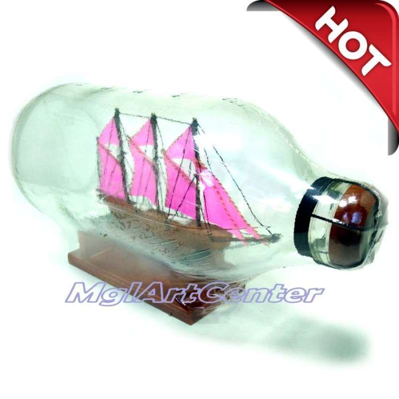 Jual Miniatur Kapal Pinisi Dewaruci Dalam Botol P19- Hiasan Pajangan