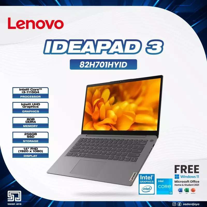 Jual Lenovo Ideapad 3 Ip3 Hyid Laptop Core I3 1115g4 8gb Ssd 256