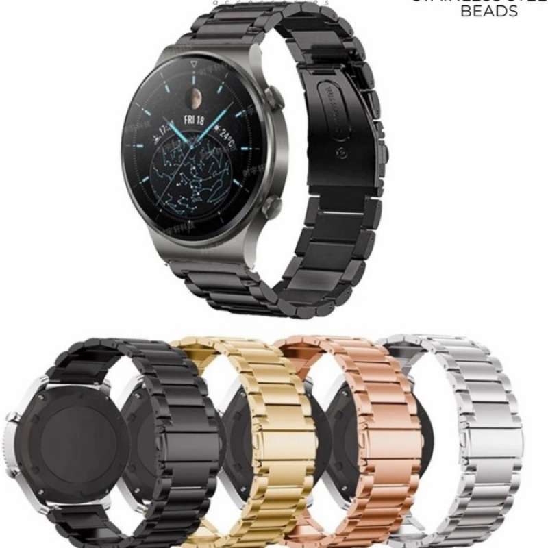 Promo STRAP HUAWEI WATCH GT2 GT 2 PRO 22MM STAINLESS STEEL 3 BEADS