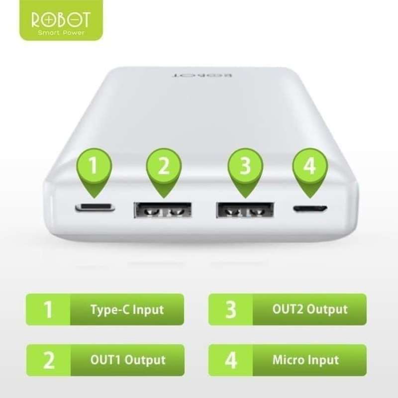 Jual Powerbank Robot Rt20 - 20000mah Dual Input & Output Original Di ...
