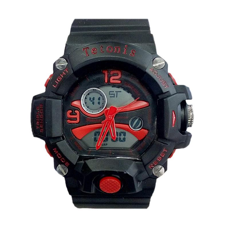 Jual Tetonis TS-56 Sport Jam Tangan Pria - Black Red 