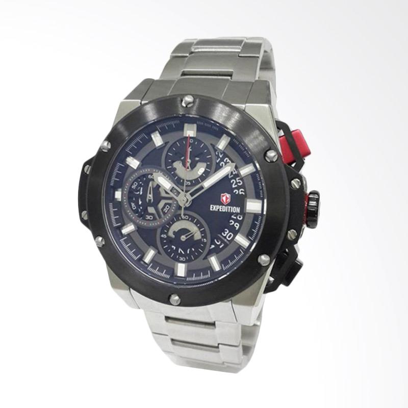 jual expedition jam tangan pria silver black 6696 jual expedition jam tangan pria silver black 6696