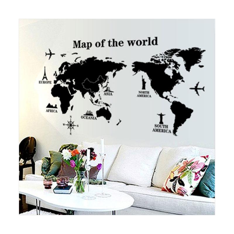 Jual OEM Map of The World Wall Sticker Dekorasi Dinding 