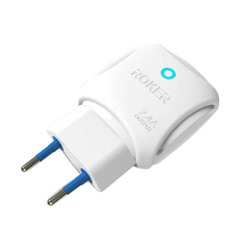 jual roker charger 2 4a usb 2 output kabel micro putih jual roker charger 2 4a usb 2 output kabel micro putih