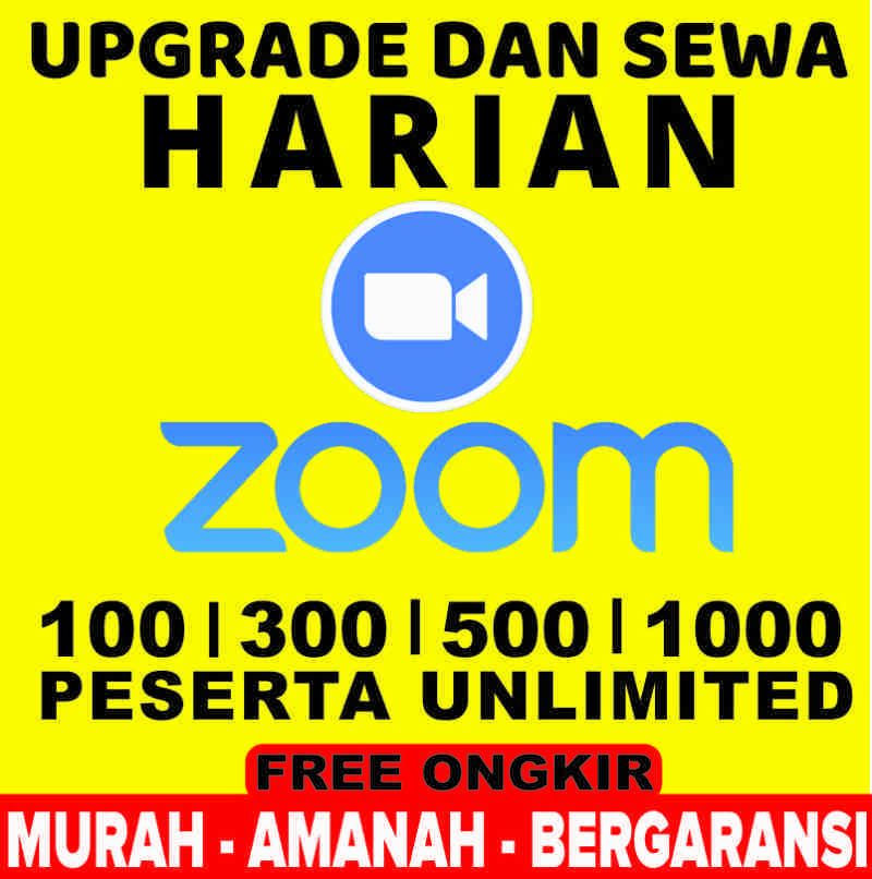 Promo SEWA ZOOM PREMIUM ZOOM MEETING HARIAN UNLIMITED MAX 100 300 500