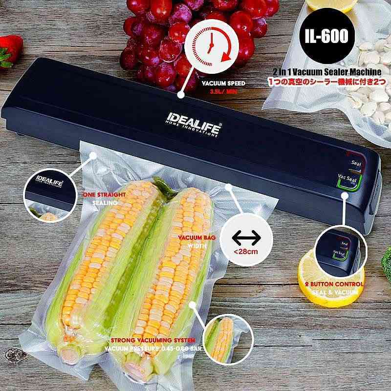 Promo IDEALIFE Vacuum Sealer Makanan IL600 Diskon 45 di Seller