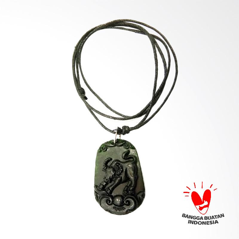 Jual Vee Liontin Batu Giok Bergambar Shio Kambing Kalung