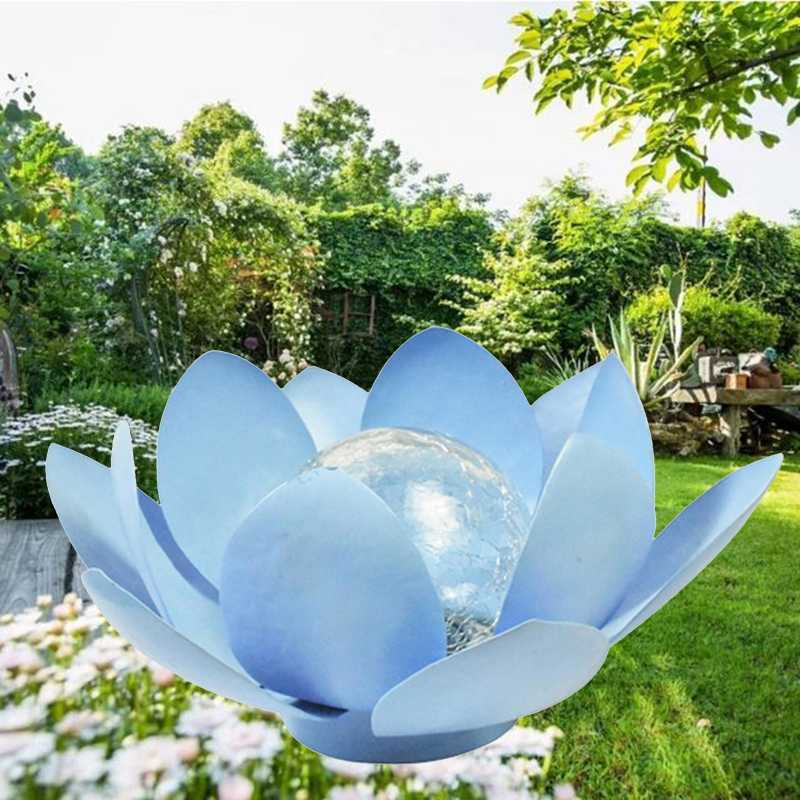 Jual Solar Lotus Flower Light Waterproof Led Lotus Flower Lamp Blue Di