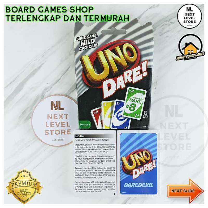 Promo UNO DARE Card Game Board Games READY NEW Diskon 34 di Seller