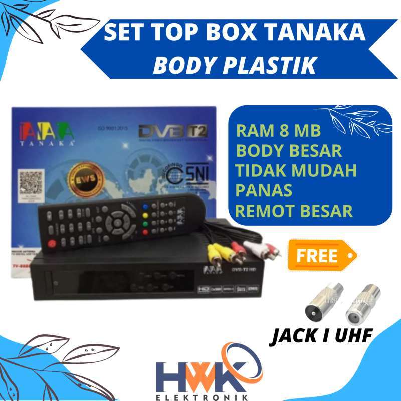Jual Receiver/set top box TV digital Tanaka STB DVBT2 HD YOUTUBE EWS