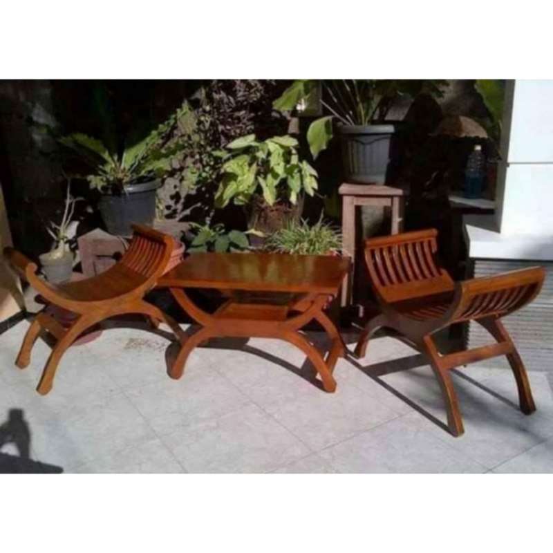 Jual Furniture kursi teras model Yuyu / kursi teras depan rumah kayu