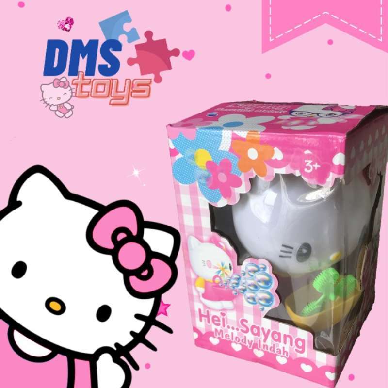 Jual DMSTOYS MAINAN ANAK HELLO KITTY BUBBLE GUN GELEMBUNG UDARA 46191