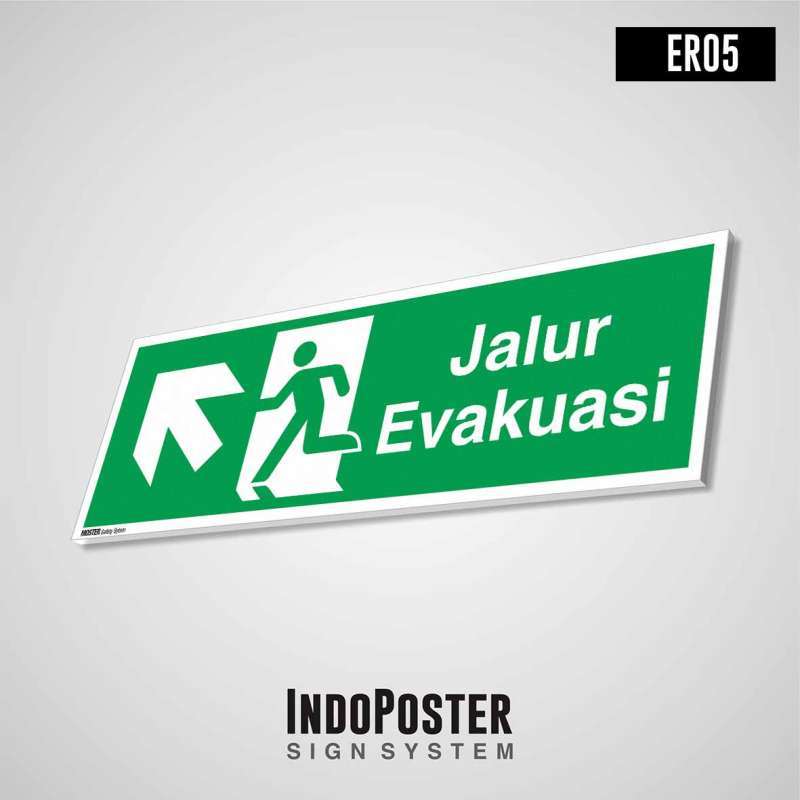 Jual Safety Sign Emergency Rambu K3 PVC Jalur Arah Evakuasi Arah Kiri