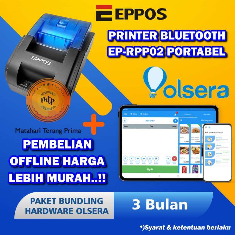 Promo PRINTER BLUETOOTH EPPOS EPRPP02 + APLIKASI KASIR PREMIUM OLSERA