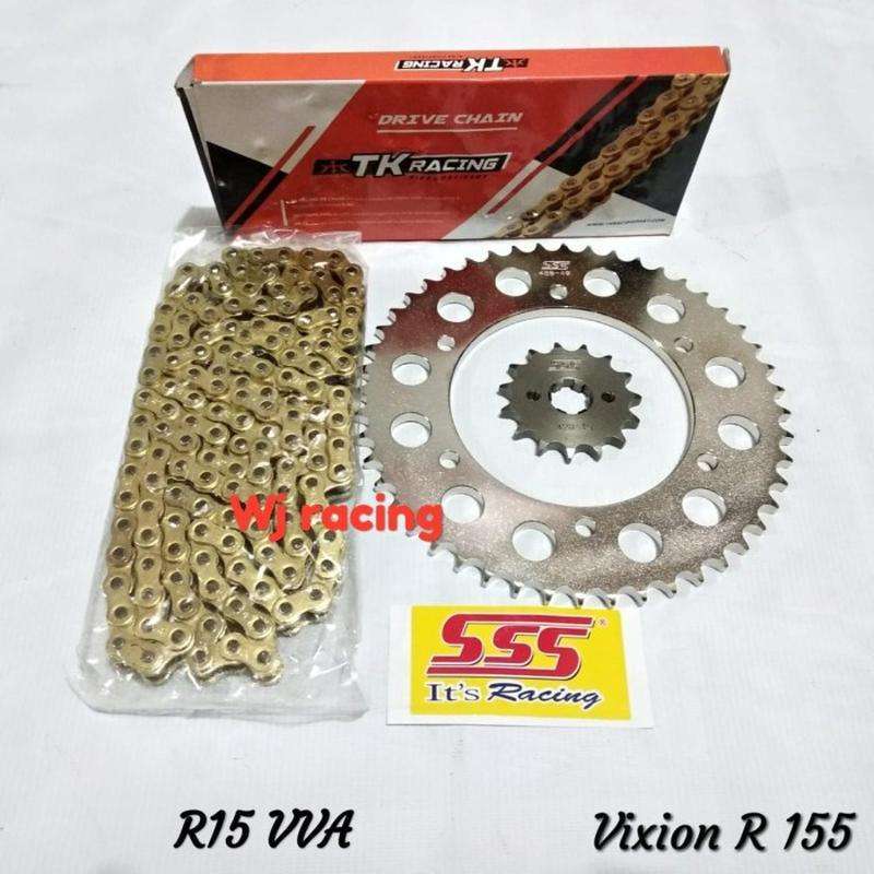 Jual Gear Set Sss Yamaha Yzf R15 V3 Rantai Gold 428 Hs Tk Racing Di