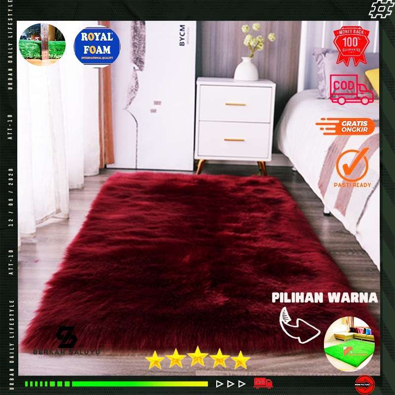 Jual Karpet bulu rasfur ukuran 160x90X3.5CM - Hijau Daun di Seller ...