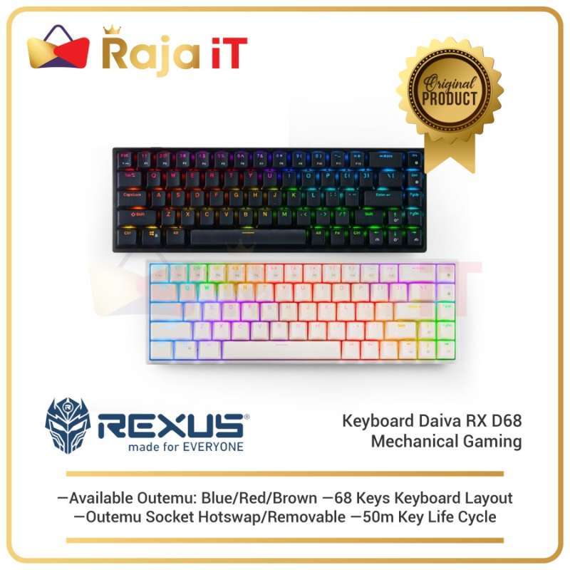 Jual REXUS Keyboard Daiva RX D68 Mechanical Gaming Keyboard RX D-68 RX ...
