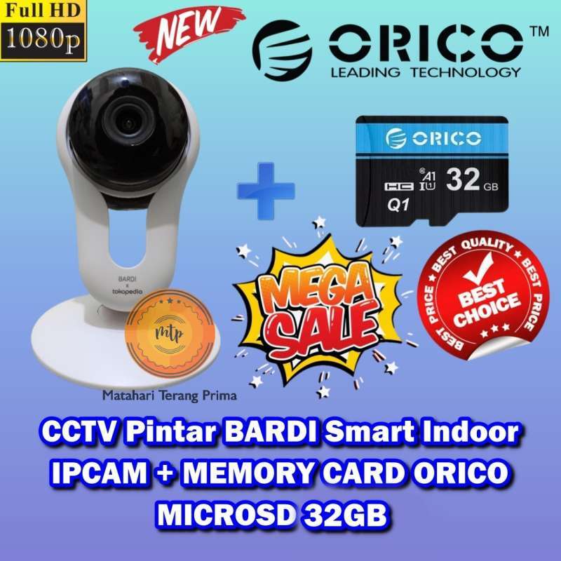Jual CCTV Pintar BARDI Smart Indoor IPCAM + MEMORY CARD ORICO MICROSD