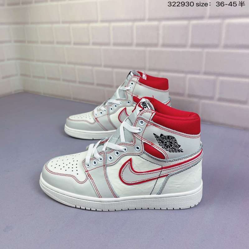 Jual Nike Air Jordan 1 Retro High aj1 white red manuscript Bugs Bunny basketball shoe 555088 