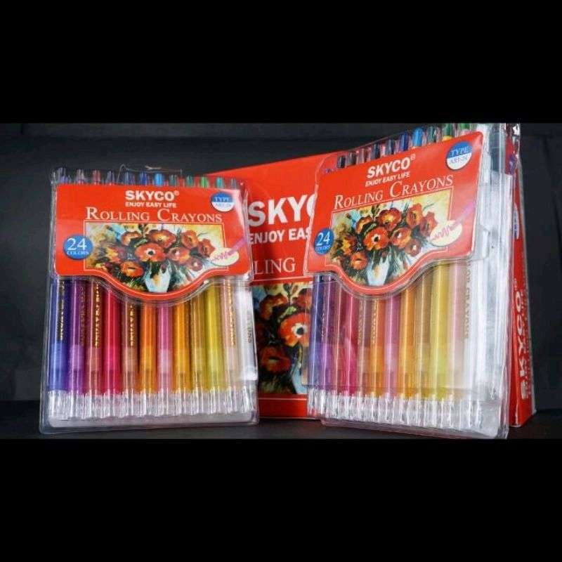Jual crayon oil pastel Krayon twist skyco original 24 warna di Seller