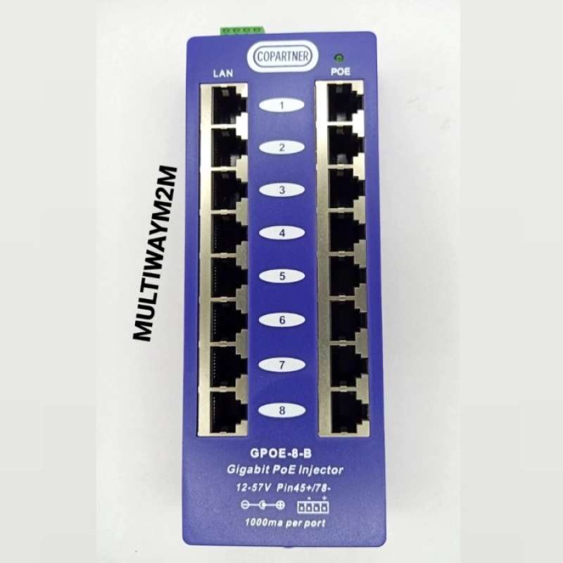 Jual BEST PROMO Passive poe injector gigabit 8 port / poe gigabit 8port ...