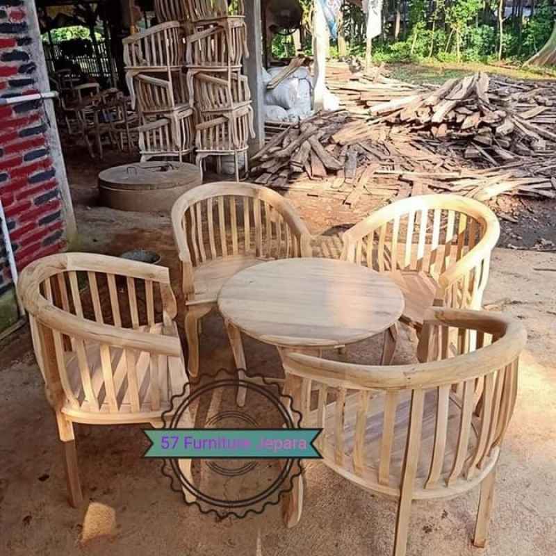 Promo Kursi model simpel kayu jati mentahan teras tamu rumah Murah