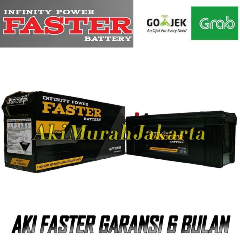 Jual Aki Genset N120 / 115F51 / 135F51 FASTER BATTERY Aki Kering 12V