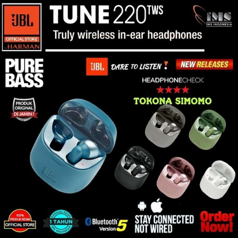 Jual Jbl Tune 220Tws / Tune 220 Tws / T220Tws Truly Wireless Earbuds di ...