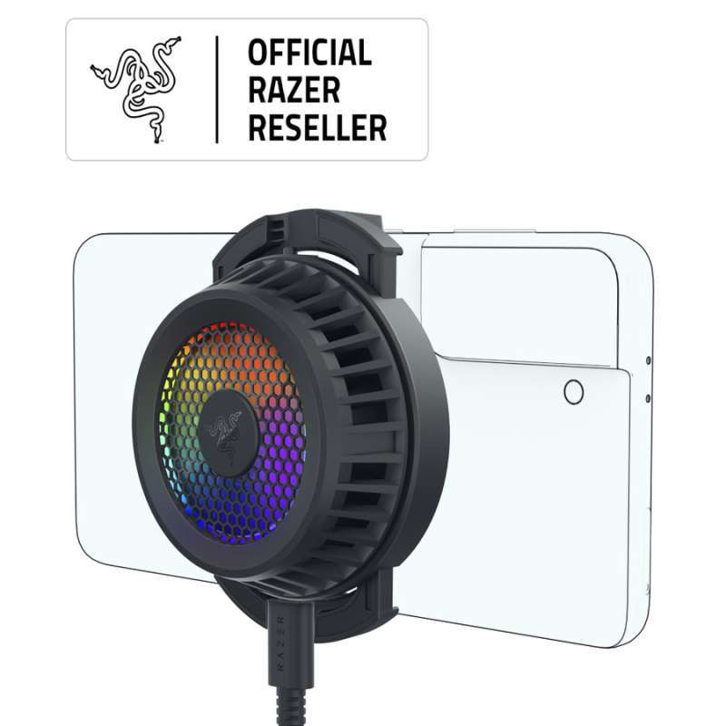 Jual Razer Phone Cooler Chroma Universal Clamp Smartphone Cooling Fan with Razer Chroma RGB