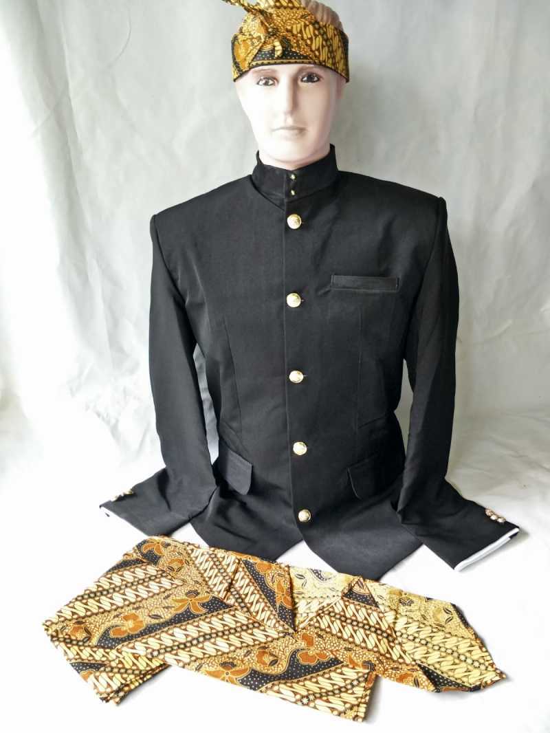 Jual Setelan Beskap Sunda Dewasa Hitam Set Iket Sapit Urang Batik Di ...