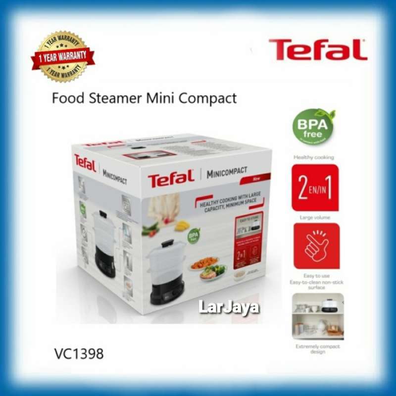 Promo TEFAL FOOD STEAMER MINI COMPACT VC1398 KUKUSAN LISTRIK TEFAL