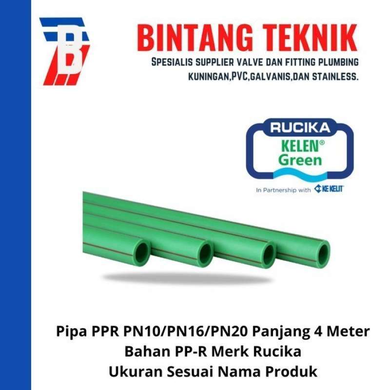 Jual Pipa PPR Rucika 1 1/4 inch (DN 40 mm) PN10 Panjang 4 Meter - PPR