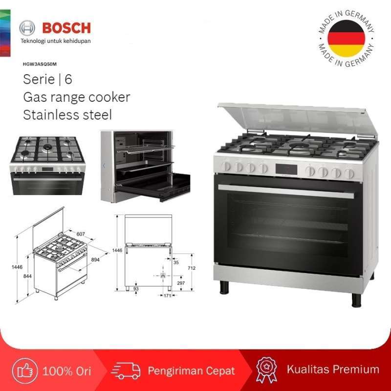 Promo BOSCH HGW3ASQ50M FREESTANDING GAS COOKER Diskon 5 di Seller CV