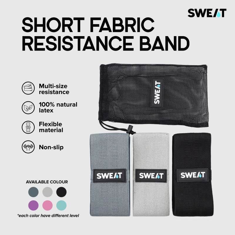 Promo SWEAT ANTISLIP SHORT FABRIC RESISTANCE BAND KARET ELASTIS