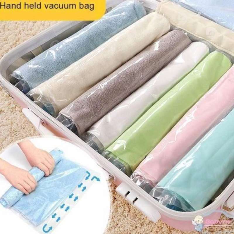 Jual Plastik Kompres Baju Vacuum Bag Organizer Hand Roll Travel Organizer 40x50 Cm di Seller