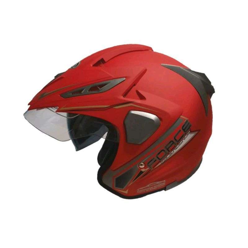 Jual Helm Motor SNI Half Face Double Visor Dewasa Ukuran M L XL Force