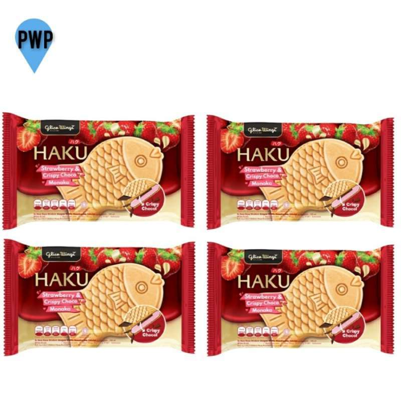 Jual Glico Wings Ice Cream Haku Strawberry & Crispy Choco Monaka 100ml