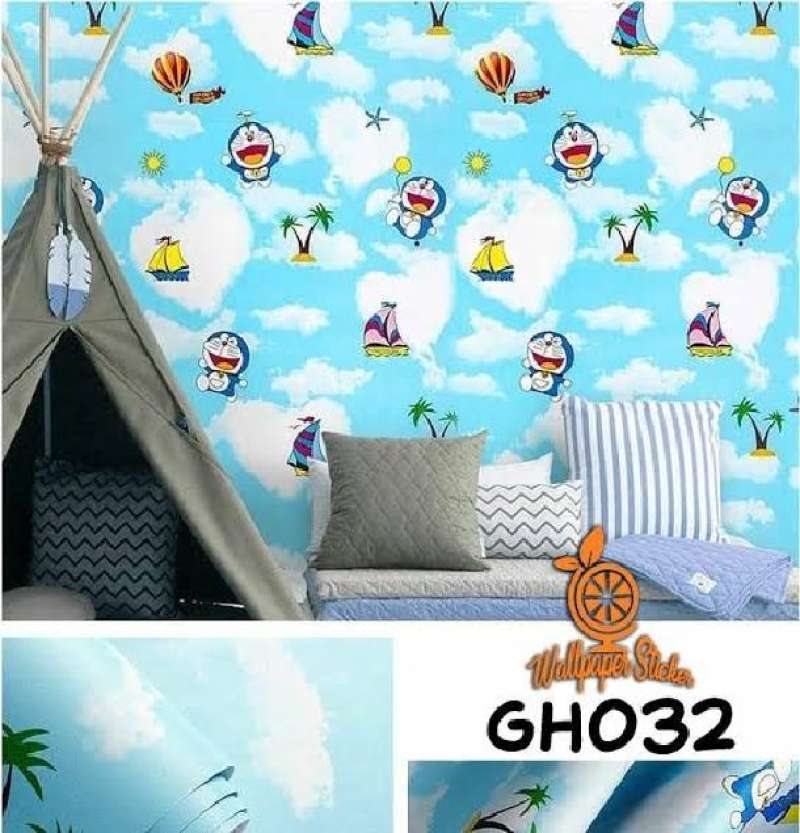 Jual Wallpaper dinding Sticker dinding kartun dora emon awan di Seller
